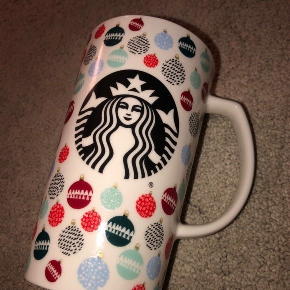 Starbucks 2016 Holiday Christmas Ornament Print Tall‎ Coffee Mug - Picture 1 of 10